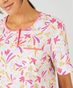 Pyjacourt maille jersey graphique pur coton peigné