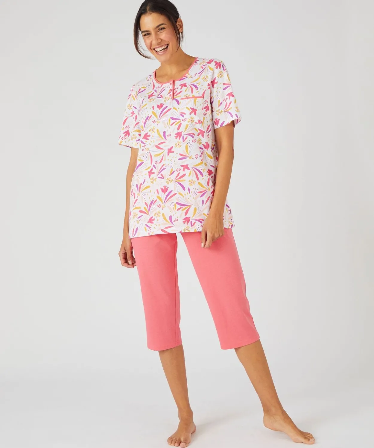Pyjacourt maille jersey graphique pur coton peigné