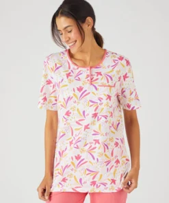 Pyjacourt maille jersey graphique pur coton peigné