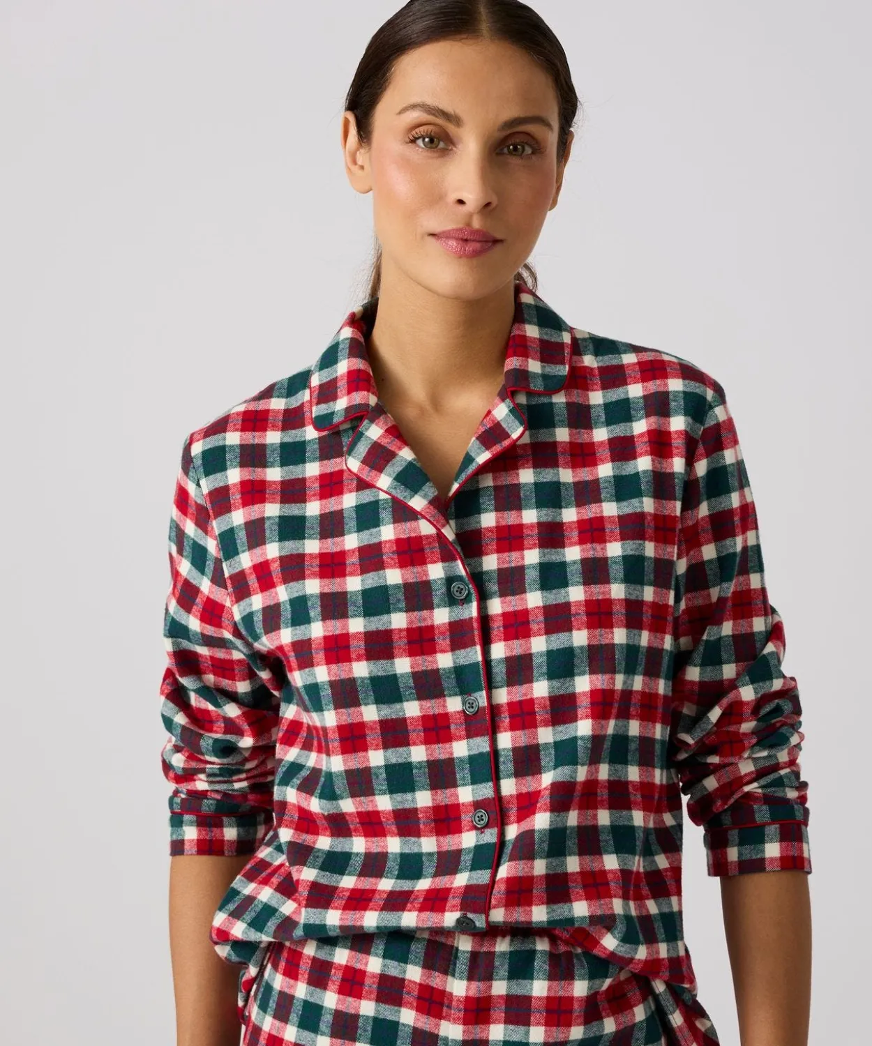 Pyjama en flanelle pur coton, femme