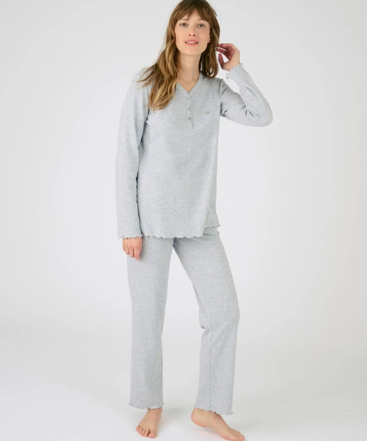 Pyjama maille côtelée