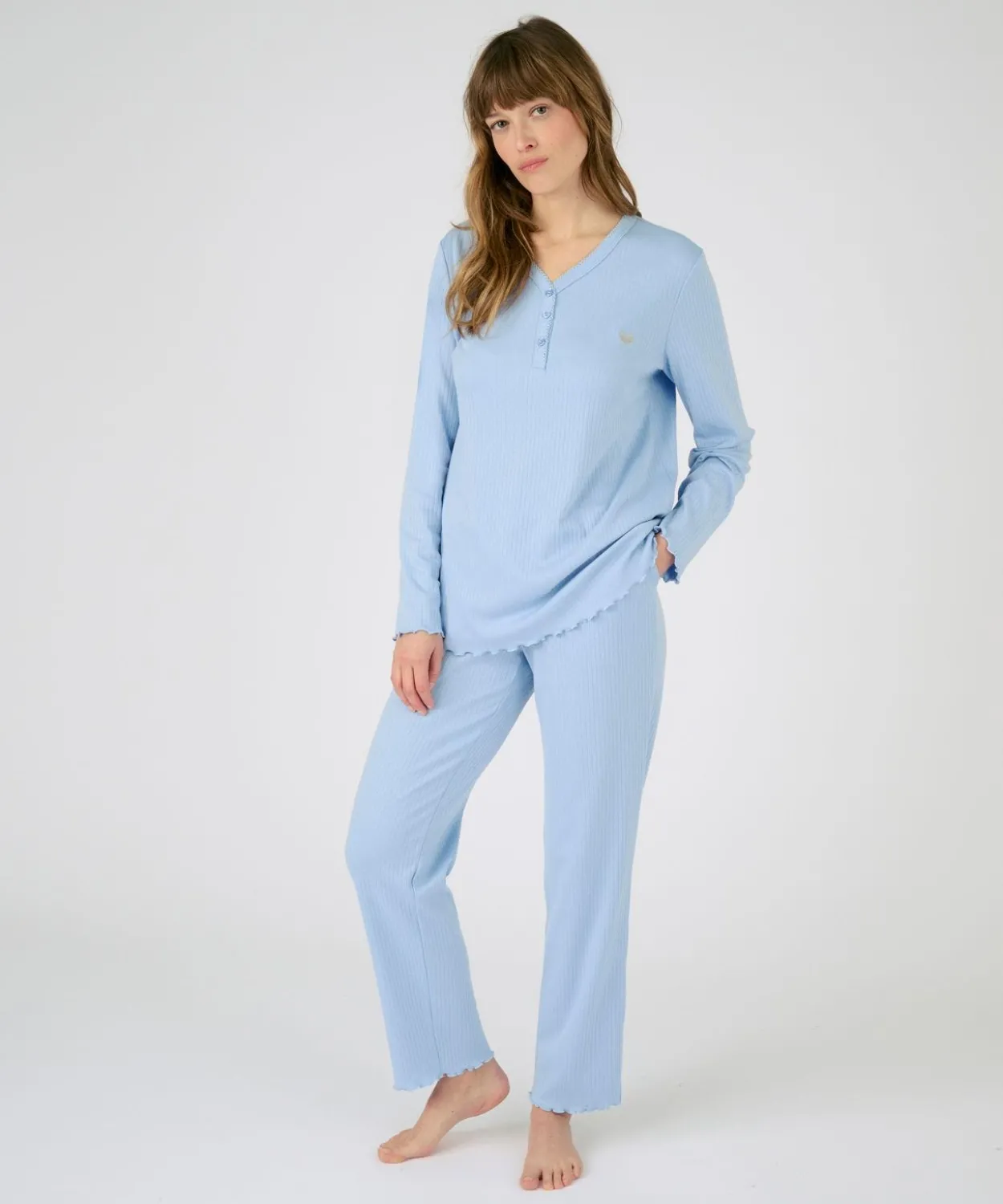Pyjama maille côtelée