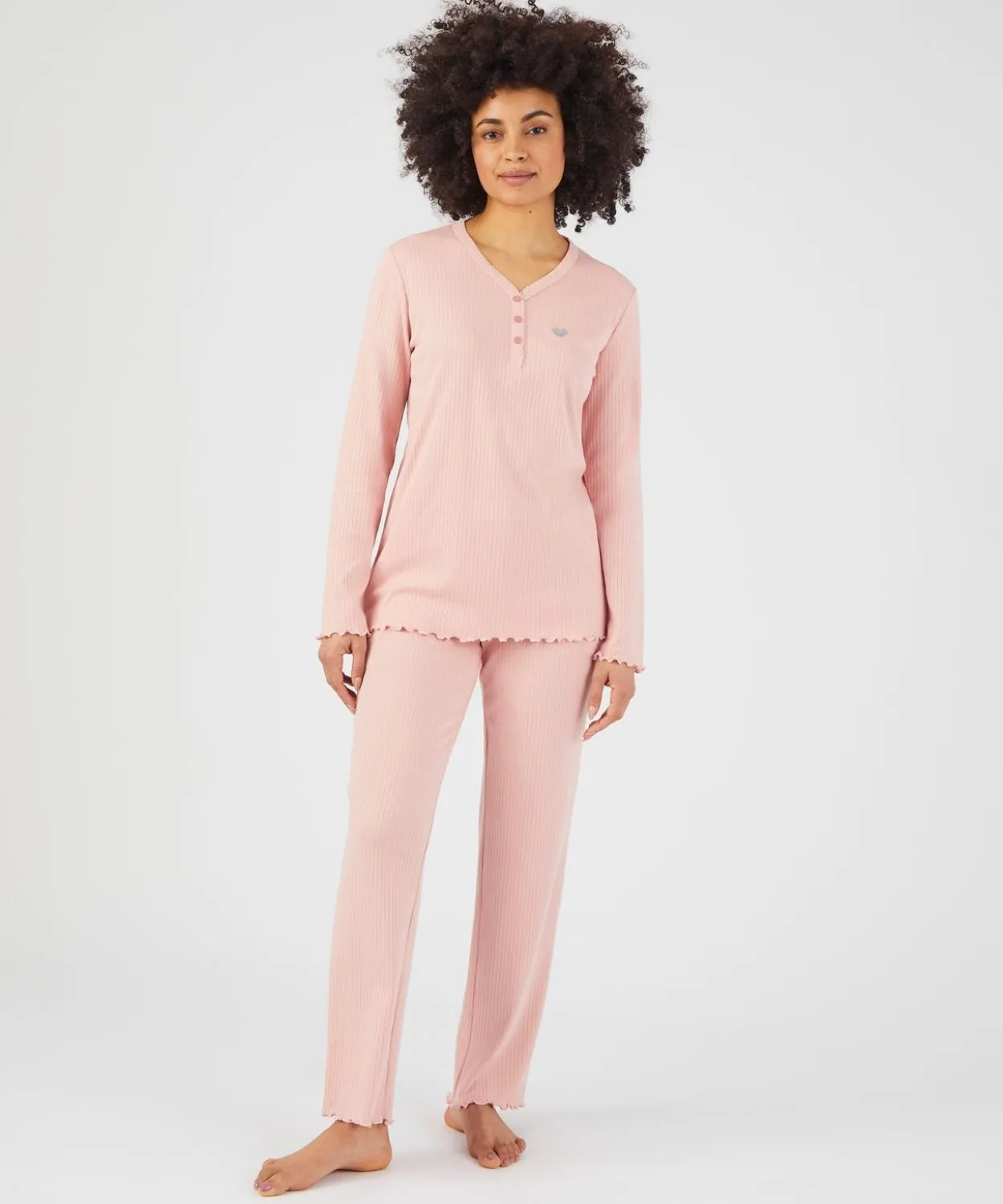 Pyjama maille côtelée