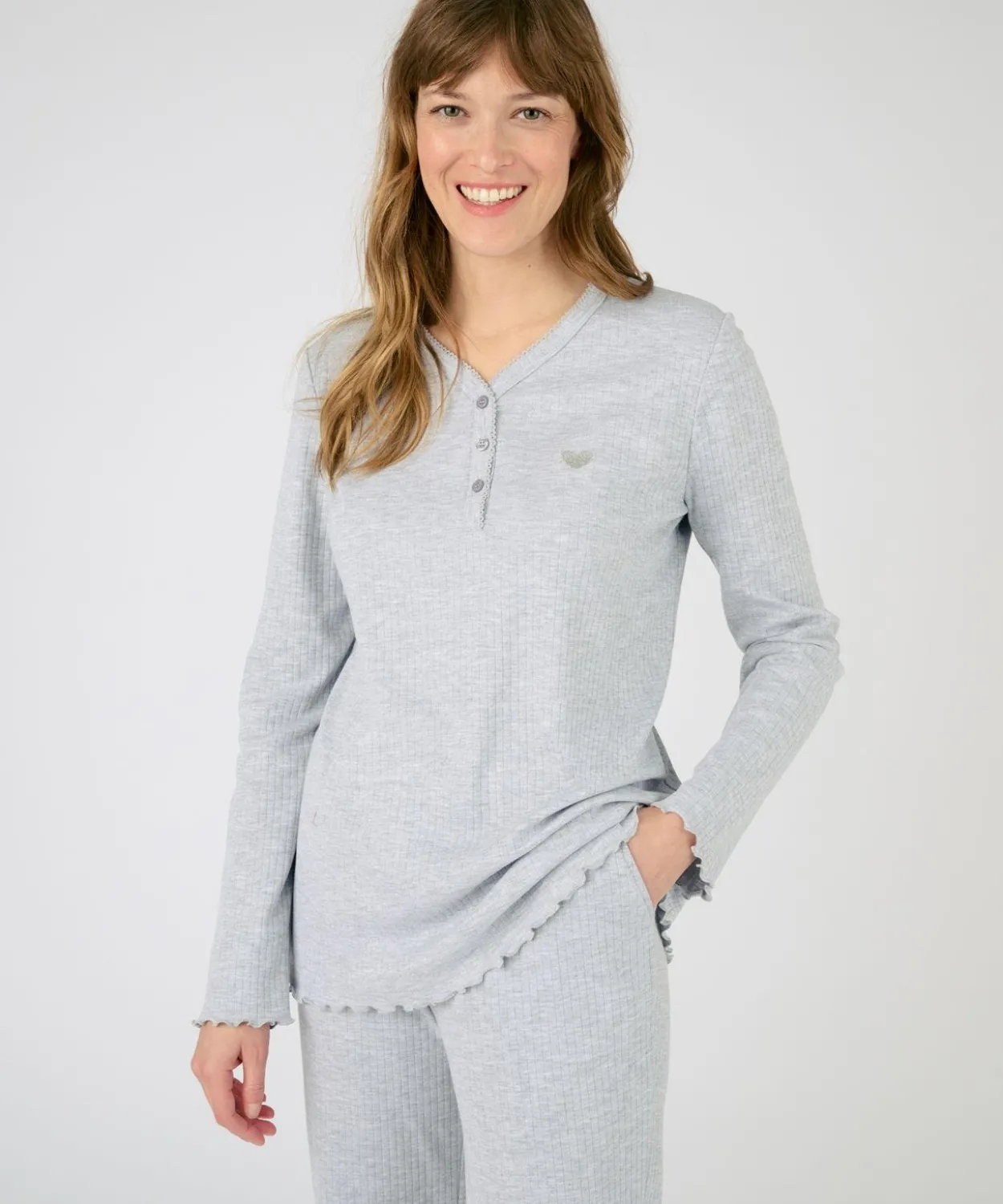Pyjama maille côtelée