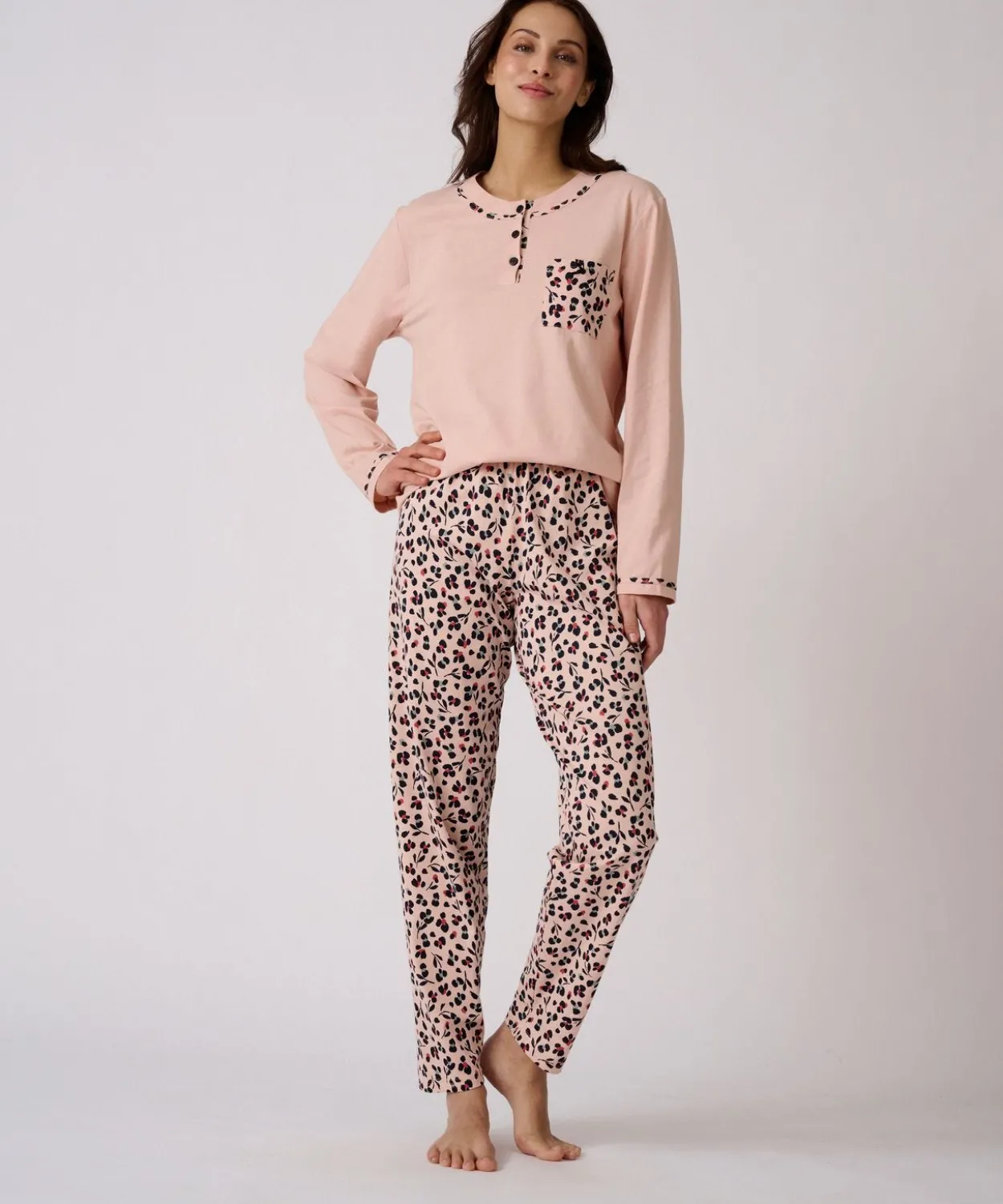 Pyjama maille jersey coton peigné