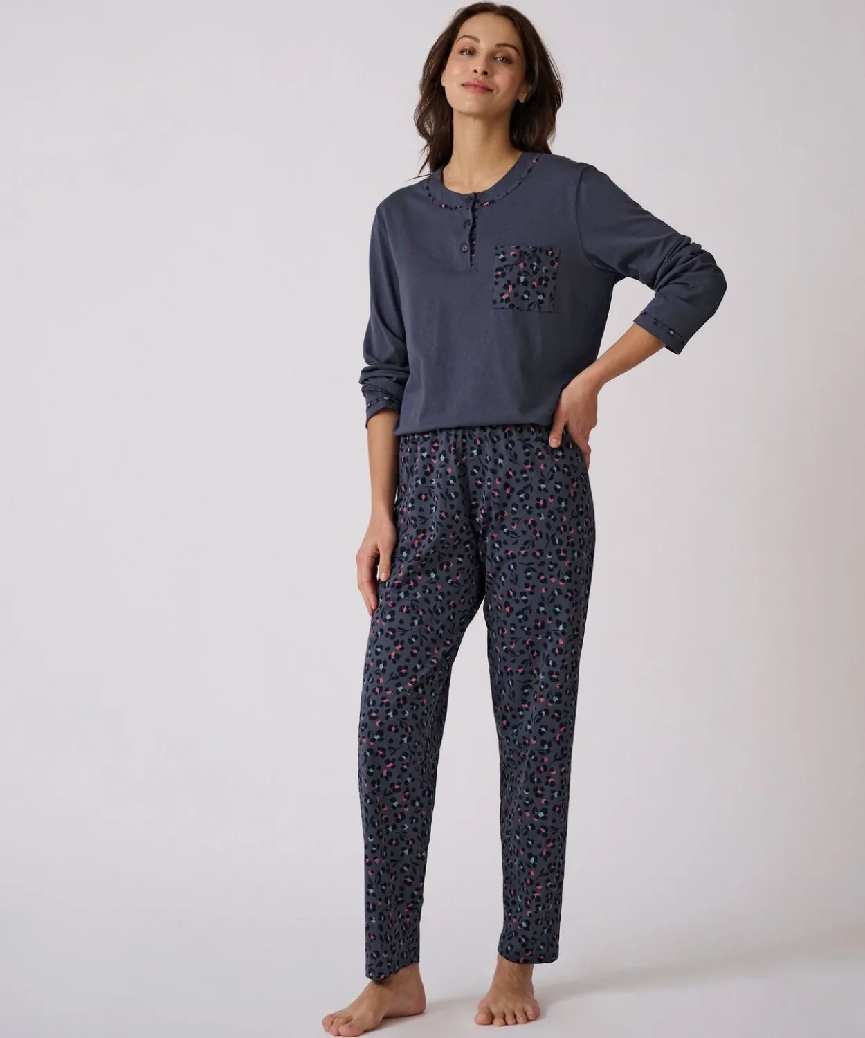 Pyjama maille jersey coton peigné