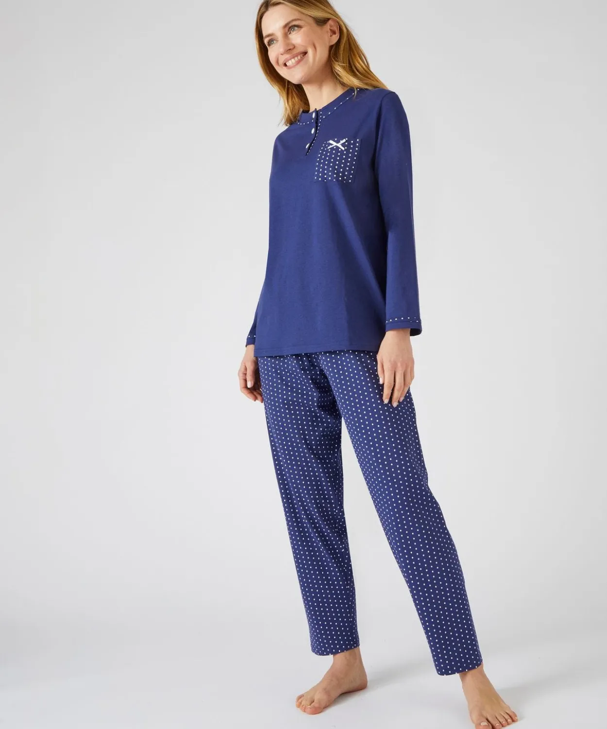 Pyjama maille jersey coton peigné