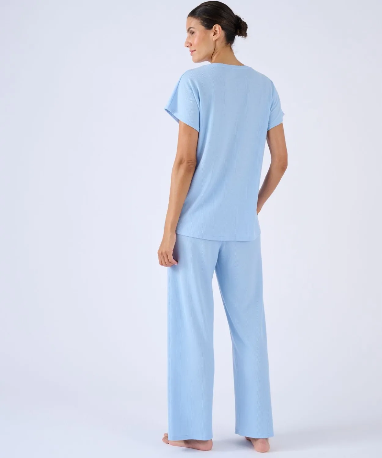 Pyjama 7/8ème en maille gaufrée