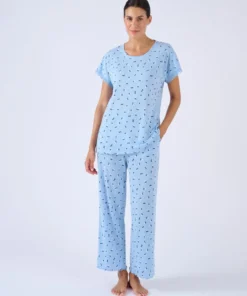 Pyjama 7/8ème en maille pointelle