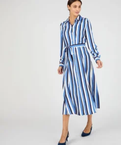 Robe-chemisier rayée