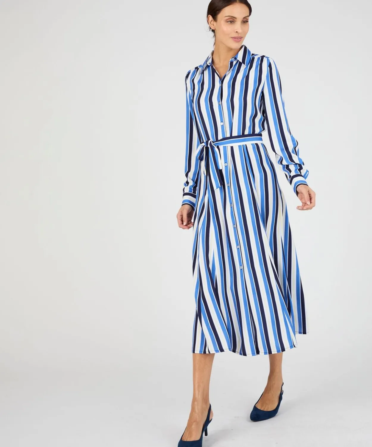 Robe-chemisier rayée