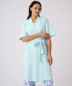 Robe de chambre forme kimono, maille bouclette