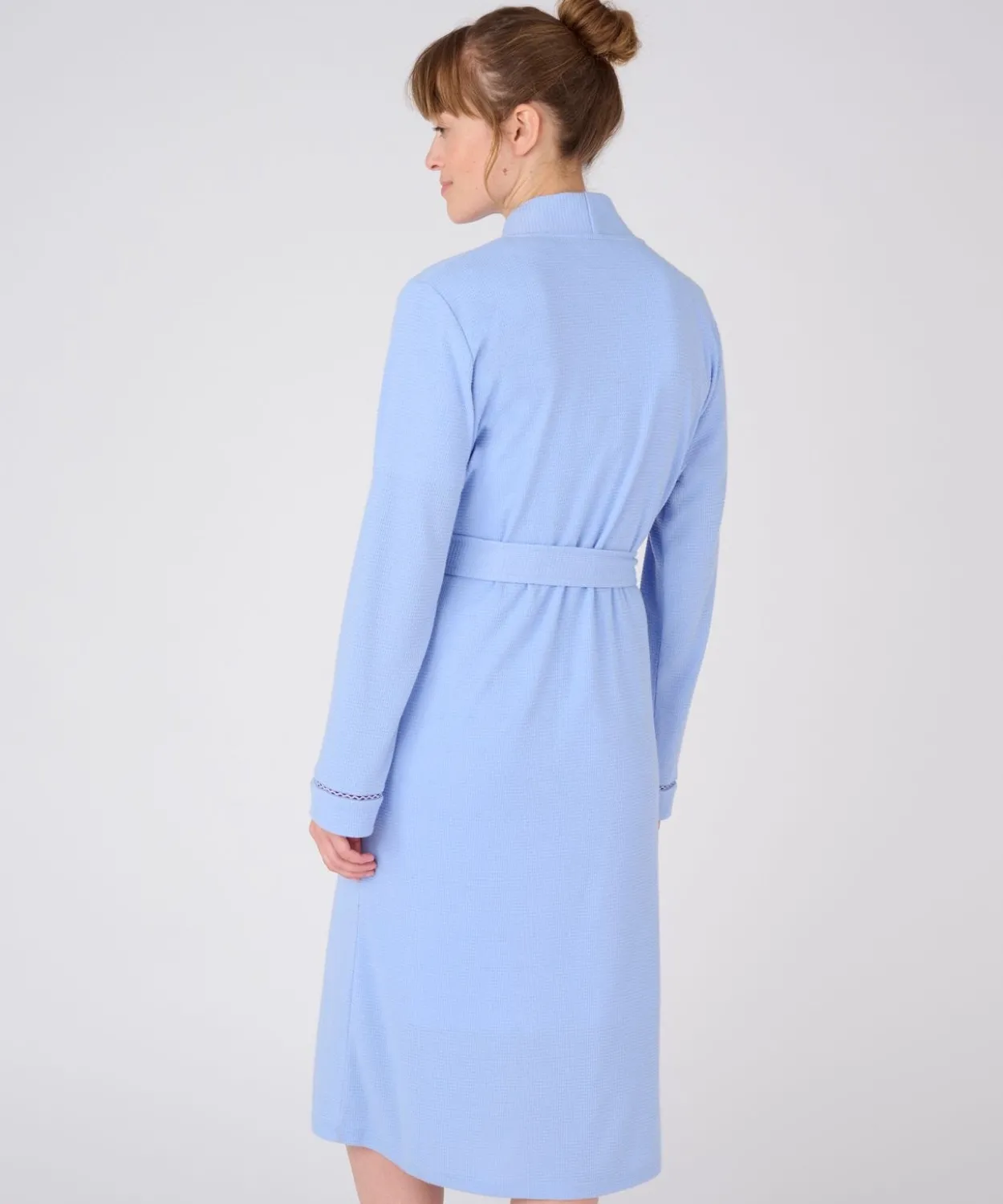 Robe de chambre maille fantaisie gaufrée