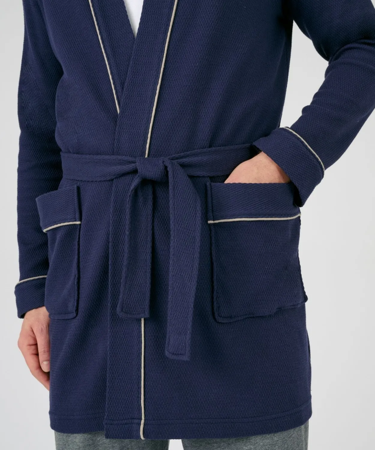 Robe de chambre maille nid d'abeille