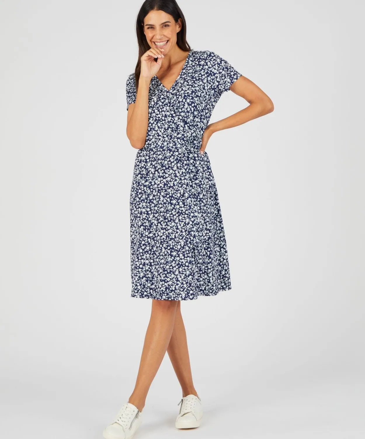 Robe effet cache-coeur viscose stretch