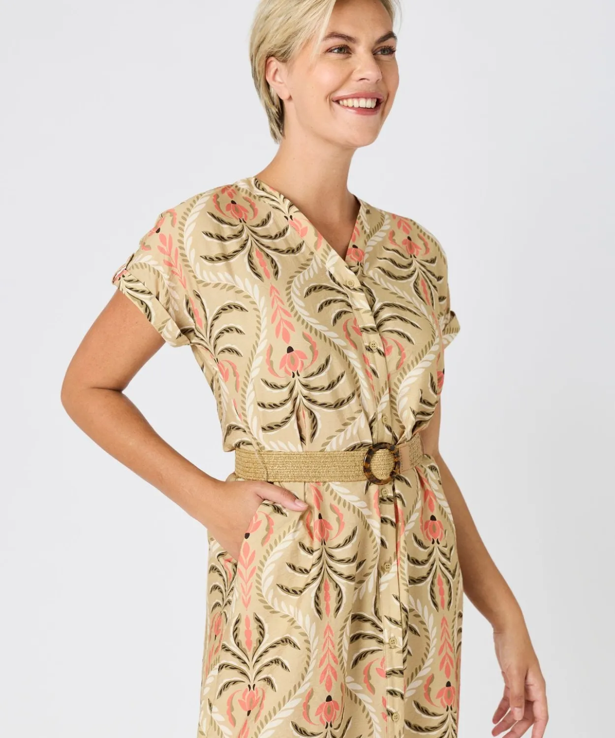 Robe gaufrée + ceinture