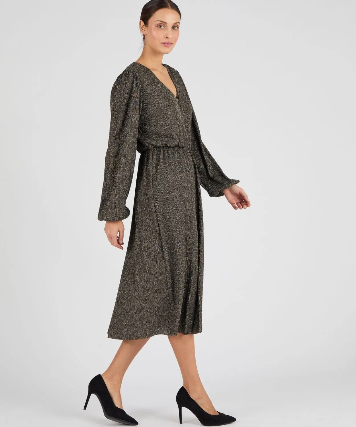 Robe lamée effet cache-coeur