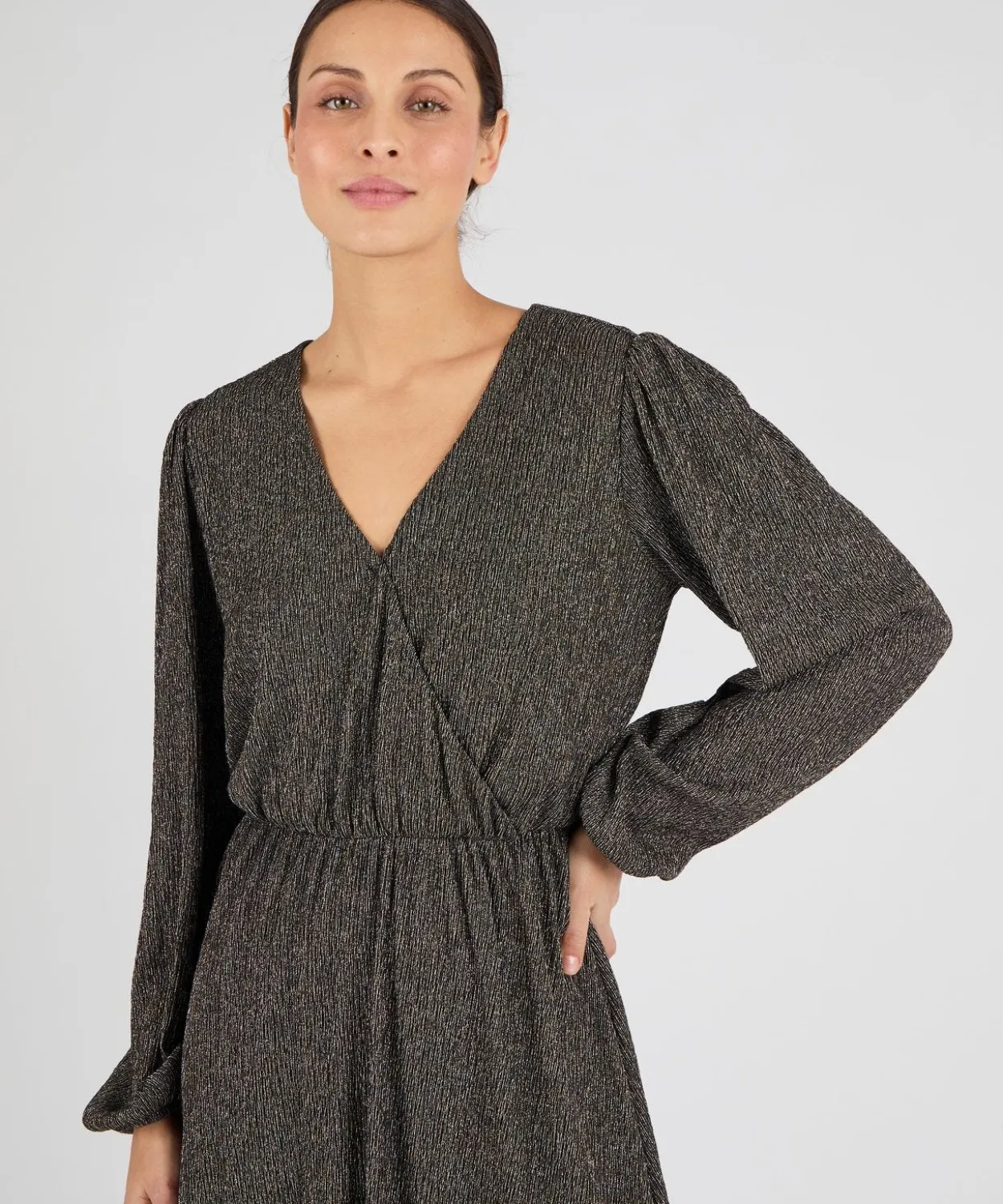 Robe lamée effet cache-coeur