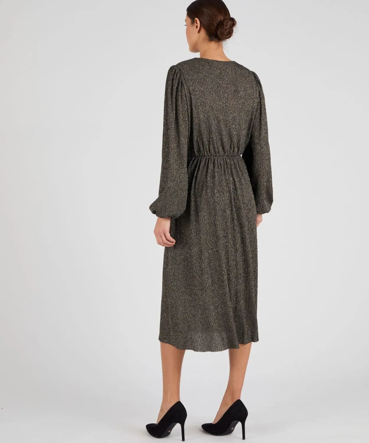 Robe lamée effet cache-coeur