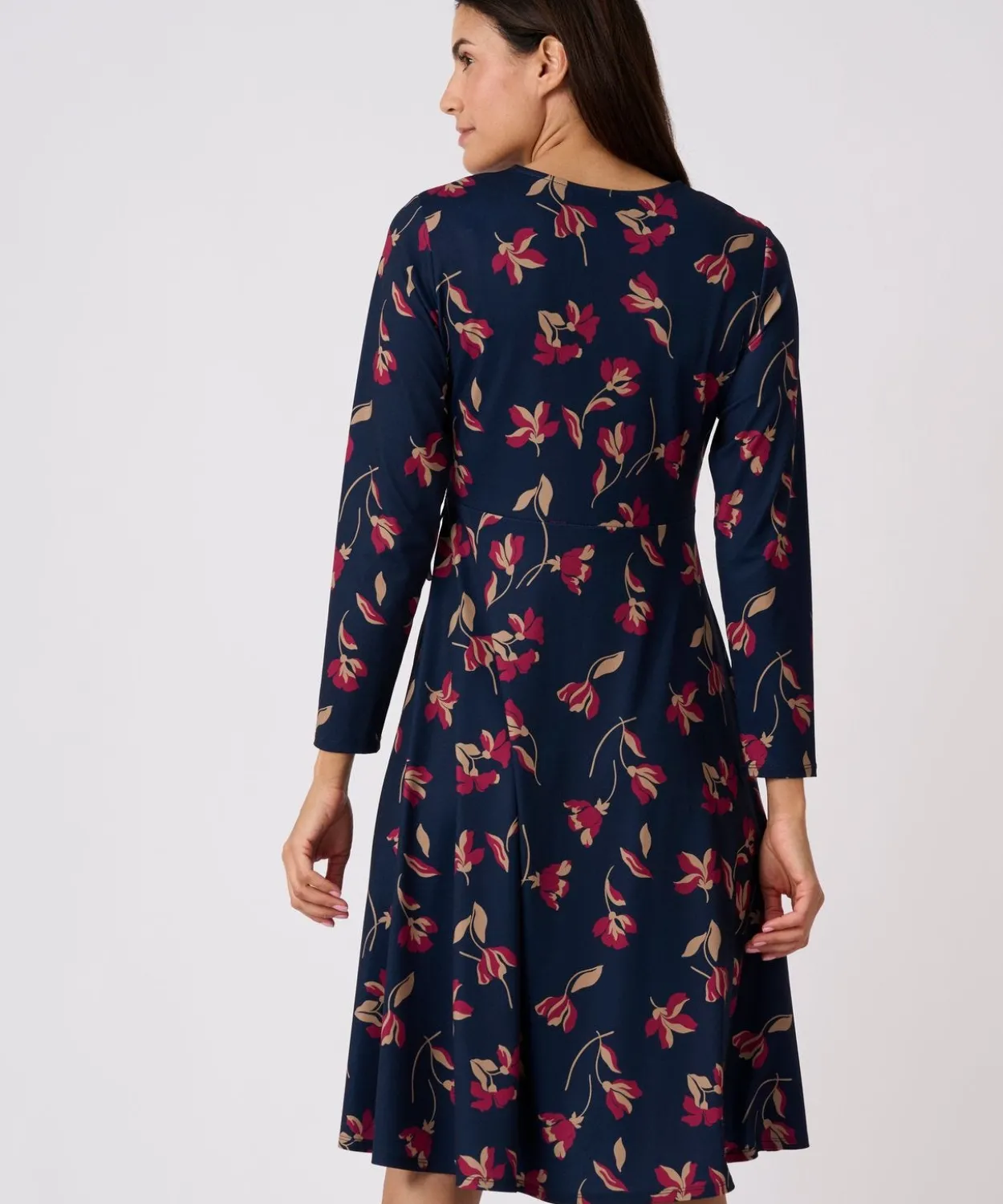 Robe maille crêpe effet cache-coeur