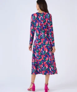 Robe maille effet cache-coeur viscose stretch
