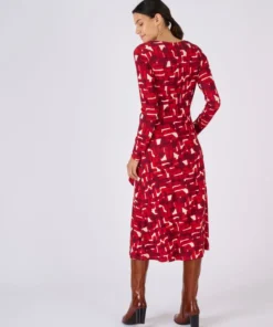 Robe maille effet cache-coeur viscose stretch