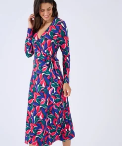 Robe maille effet cache-coeur viscose stretch