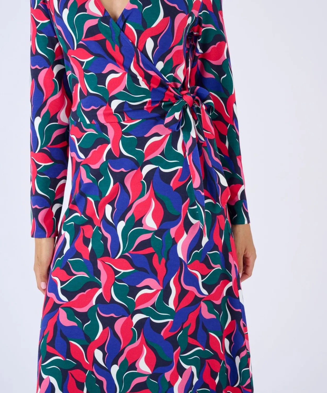 Robe maille effet cache-coeur viscose stretch