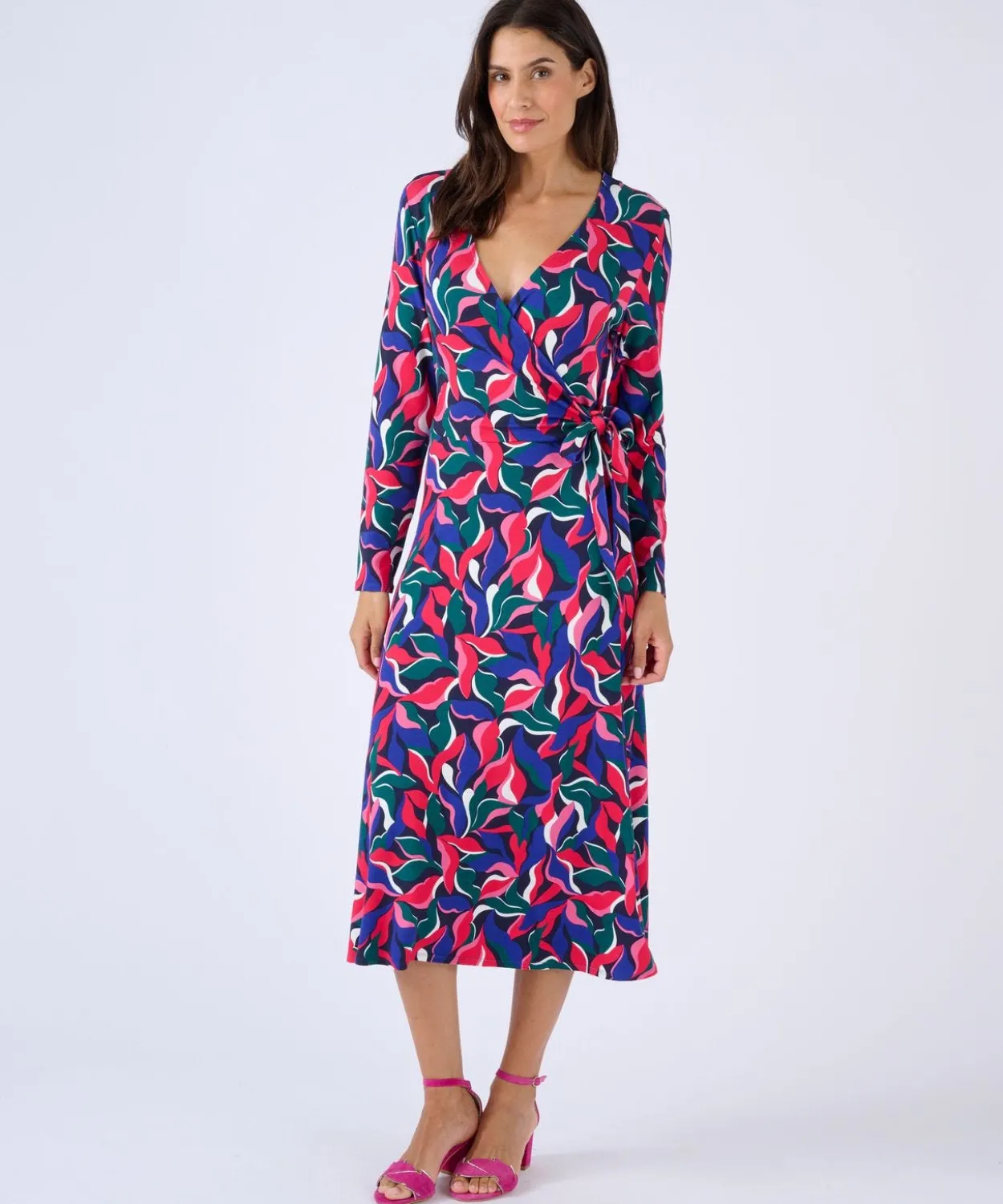 Robe maille effet cache-coeur viscose stretch