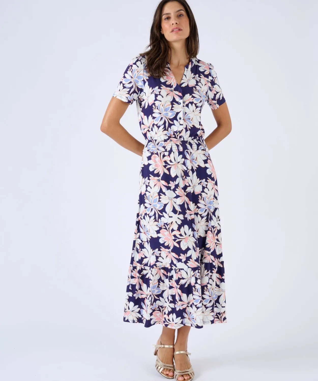 Robe maille smockée