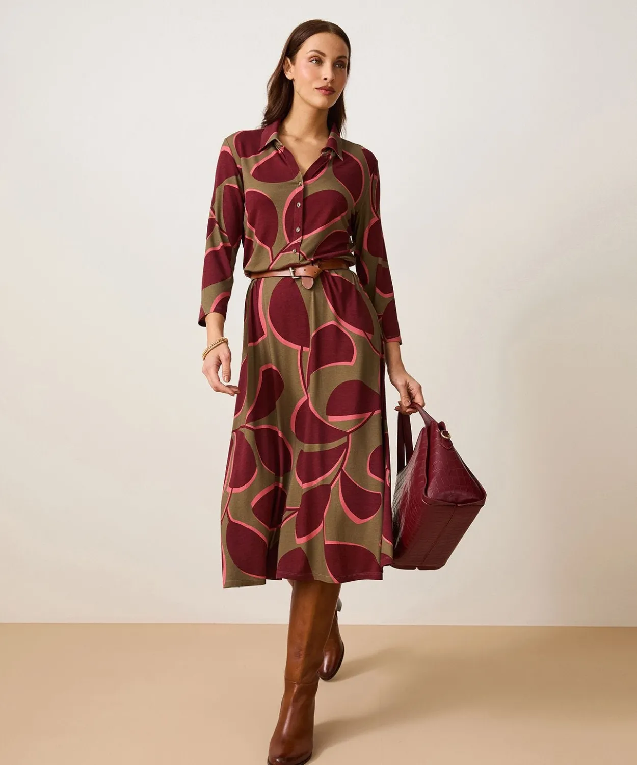 Robe maille stretch évasée
