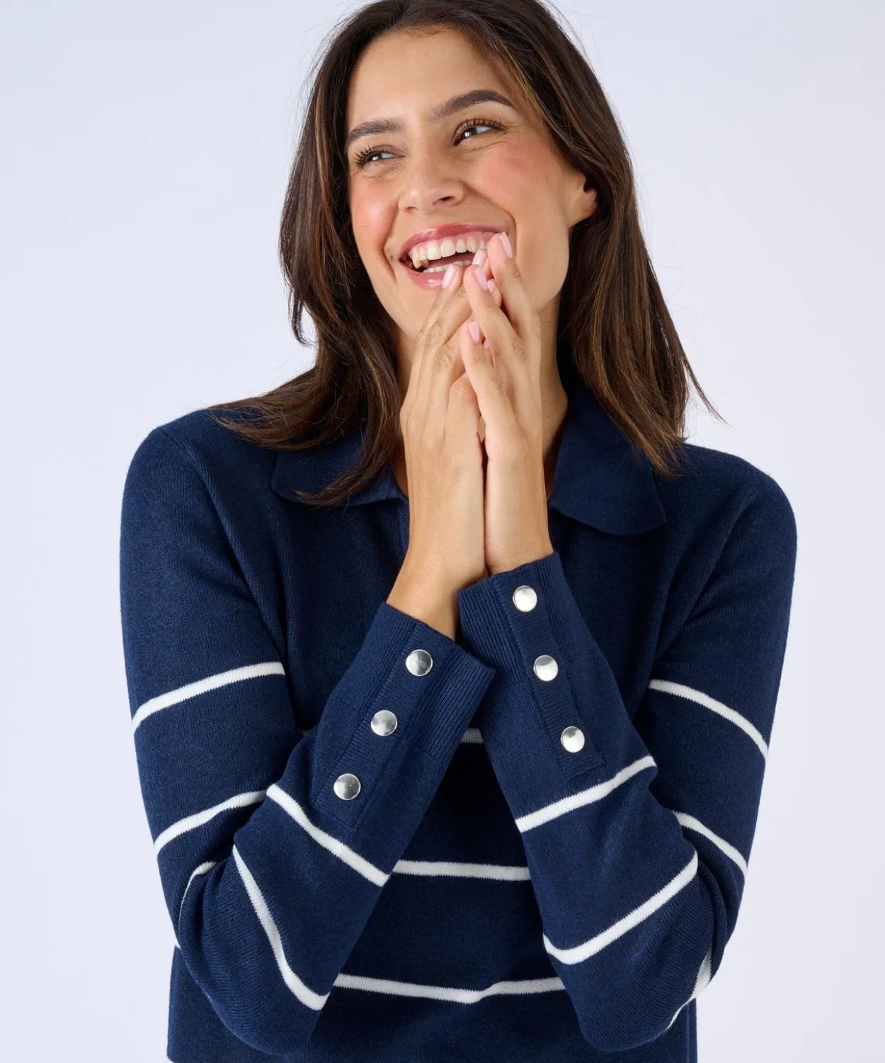 Robe-pull col polo rayée