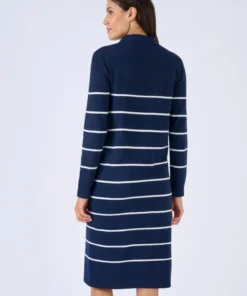 Robe-pull col polo rayée
