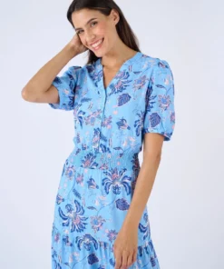 Robe tissu fluide à smocks