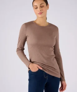 Sous-pull col rond en maille côtelée