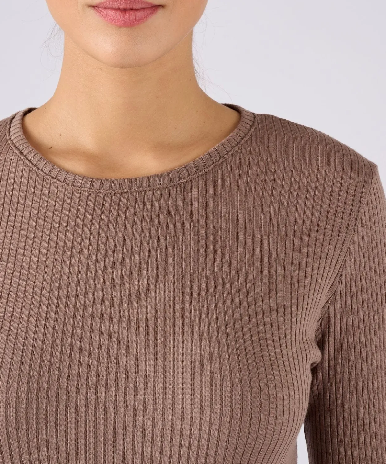 Sous-pull col rond en maille côtelée