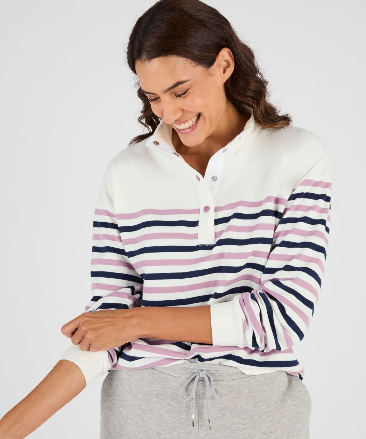 Sweat-shirt esprit marinière