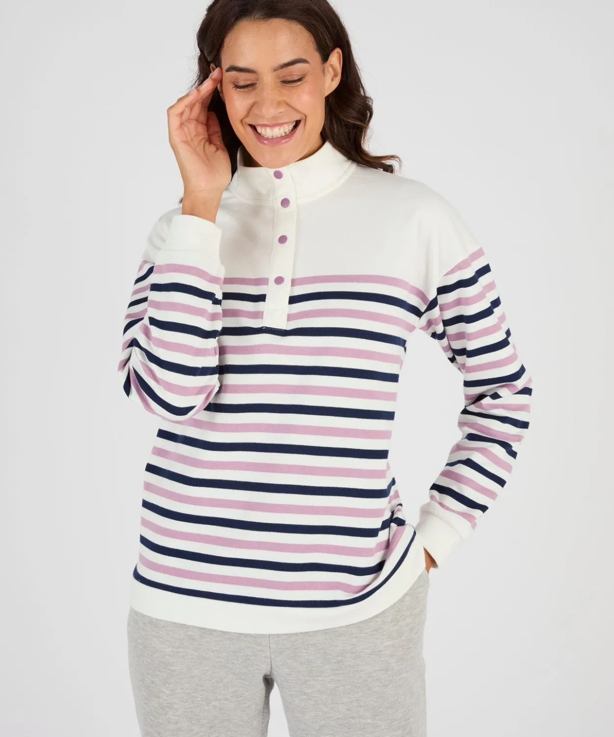 Sweat-shirt esprit marinière