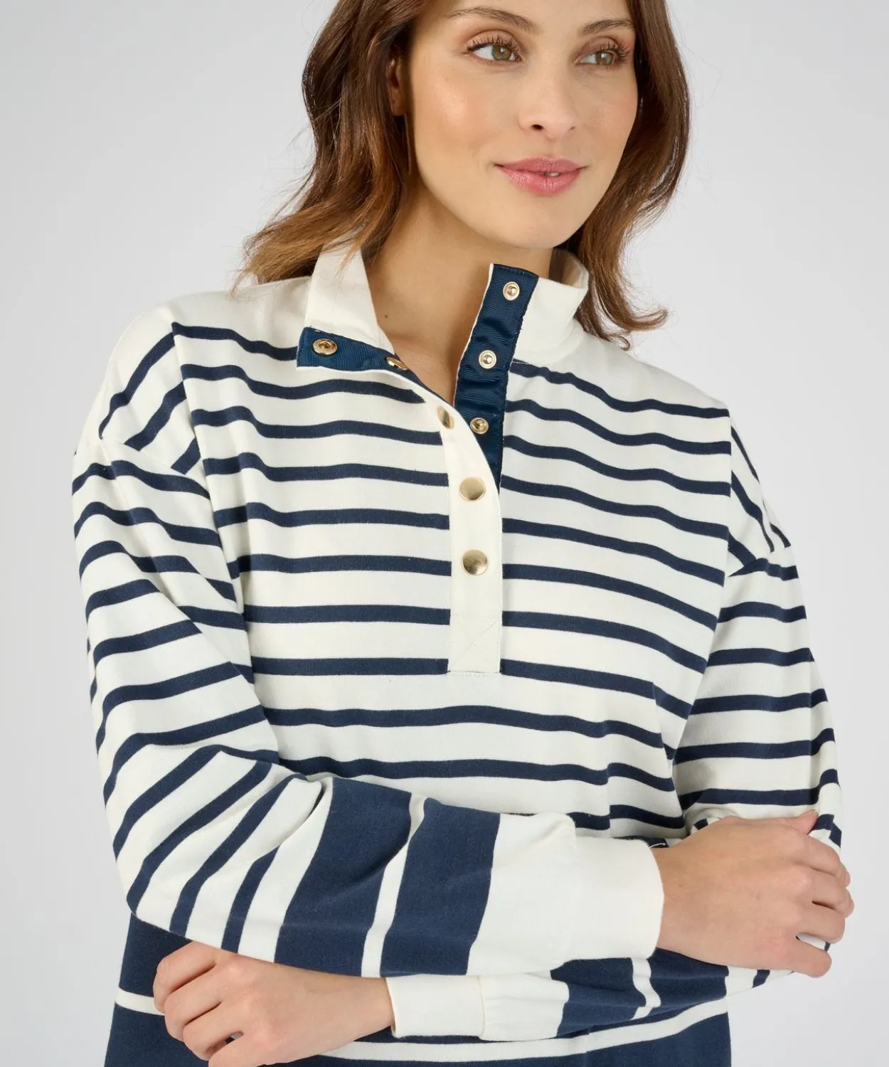 Sweat-shirt esprit marinière