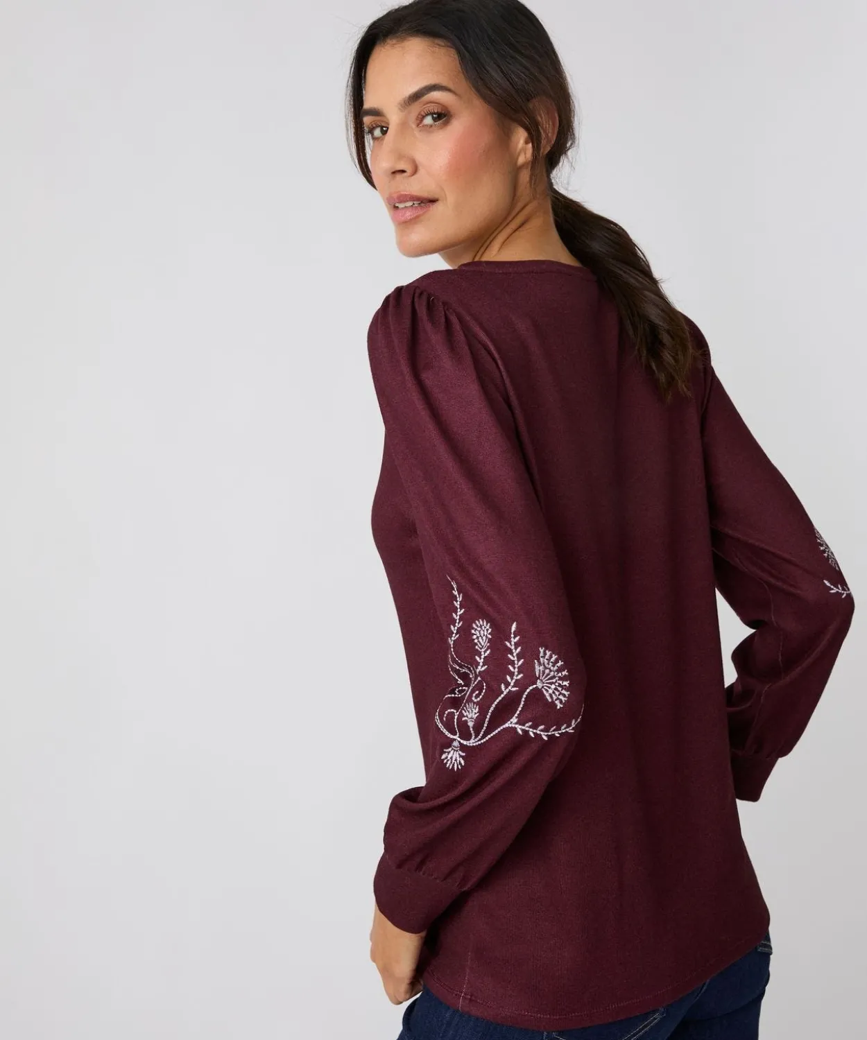 Tee-shirt manches brodées Thermolactyl maille chaude