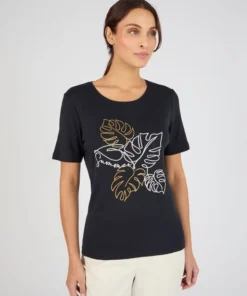 T-shirt brodé pur coton