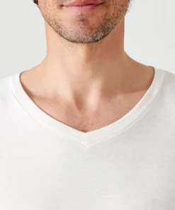 T-shirt col V manches courtes fine côte Thermolactyl Sensitive