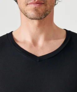 T-shirt col V manches longues fine côte Thermolactyl Sensitive