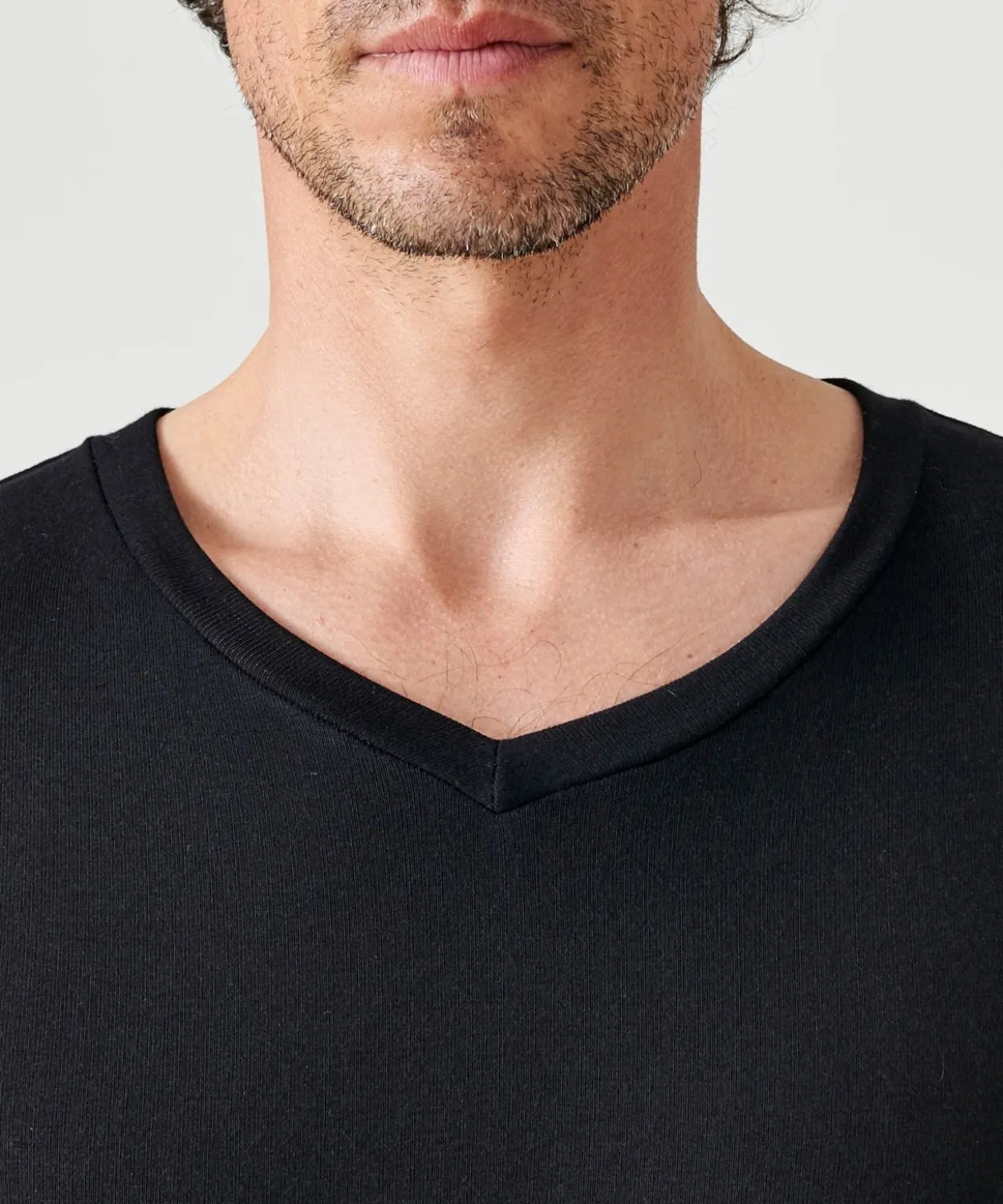 T-shirt col V manches longues fine côte Thermolactyl Sensitive