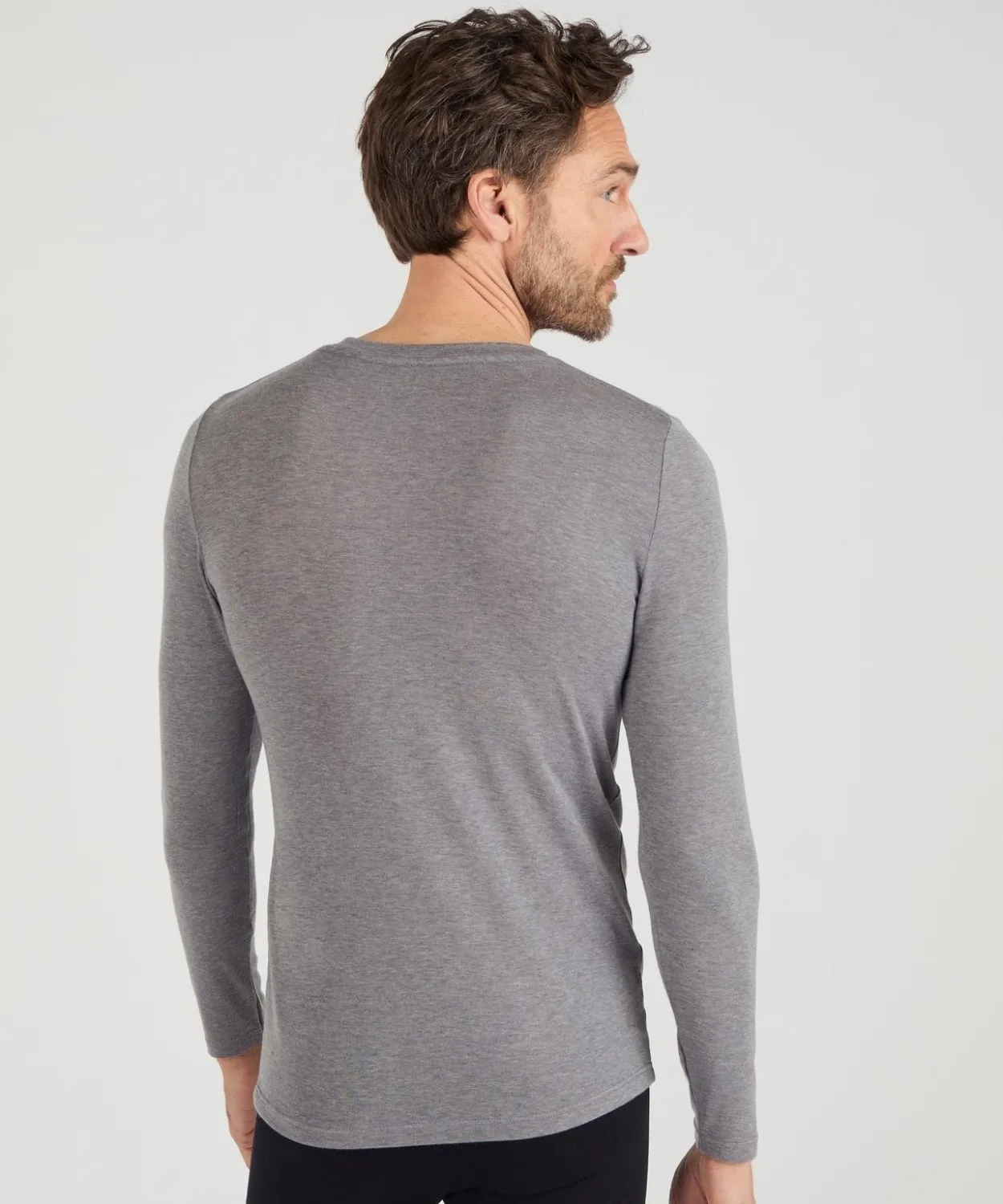 T-shirt col V manches longues fine côte Thermolactyl Sensitive