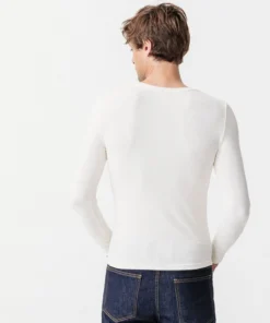 T-shirt col V manches longues fine côte Thermolactyl Sensitive