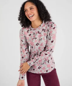 T-shirt col volanté maille chaude Thermolactyl