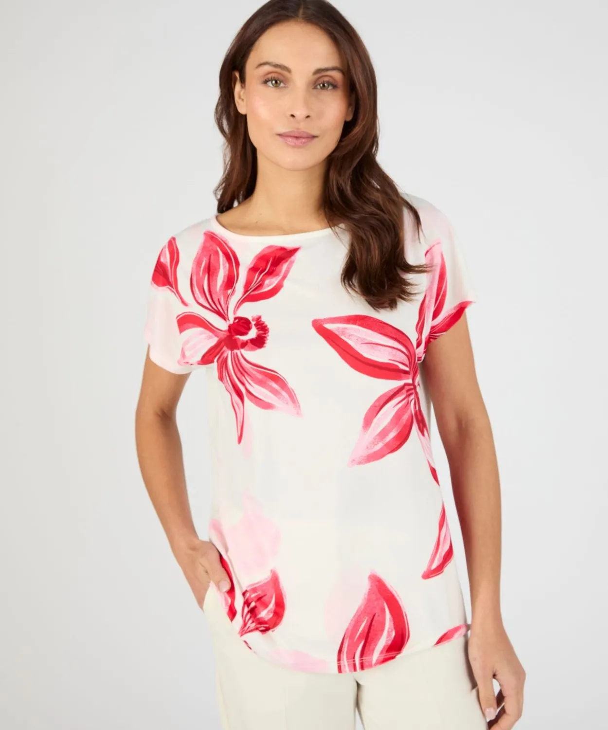 T-shirt crêpe imprimé devant
