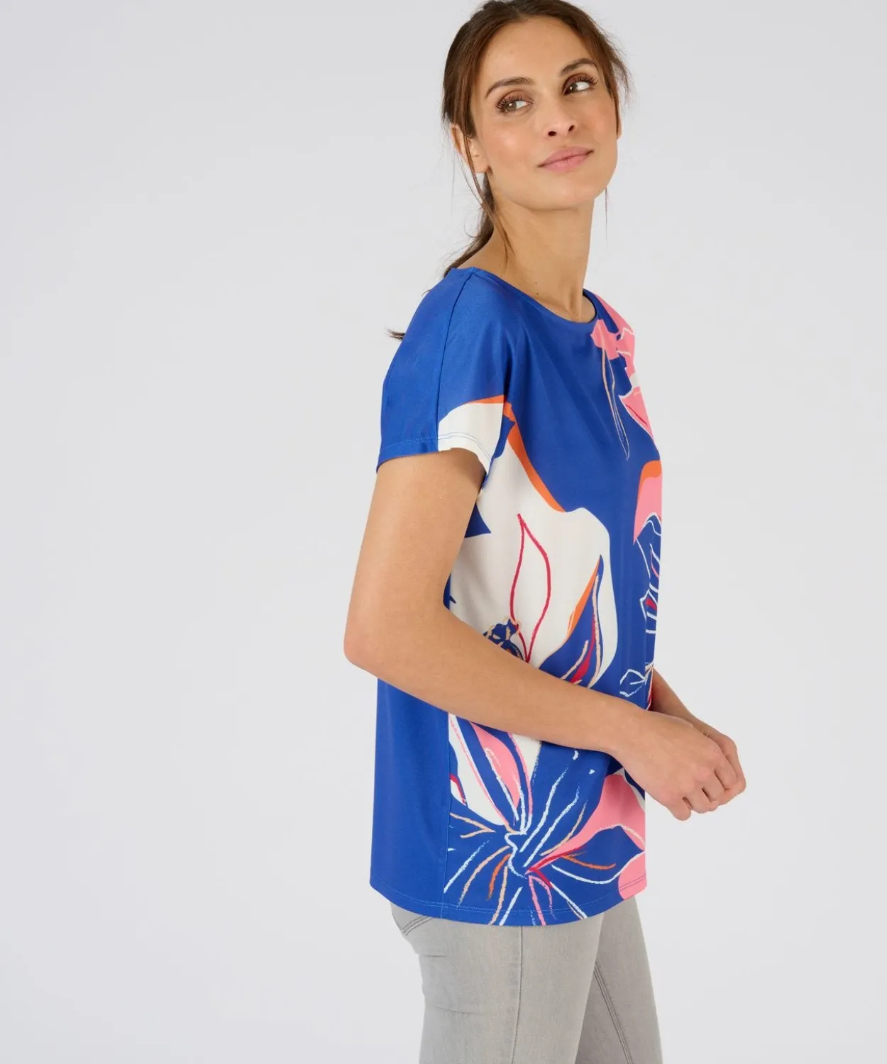 T-shirt crêpe imprimé devant