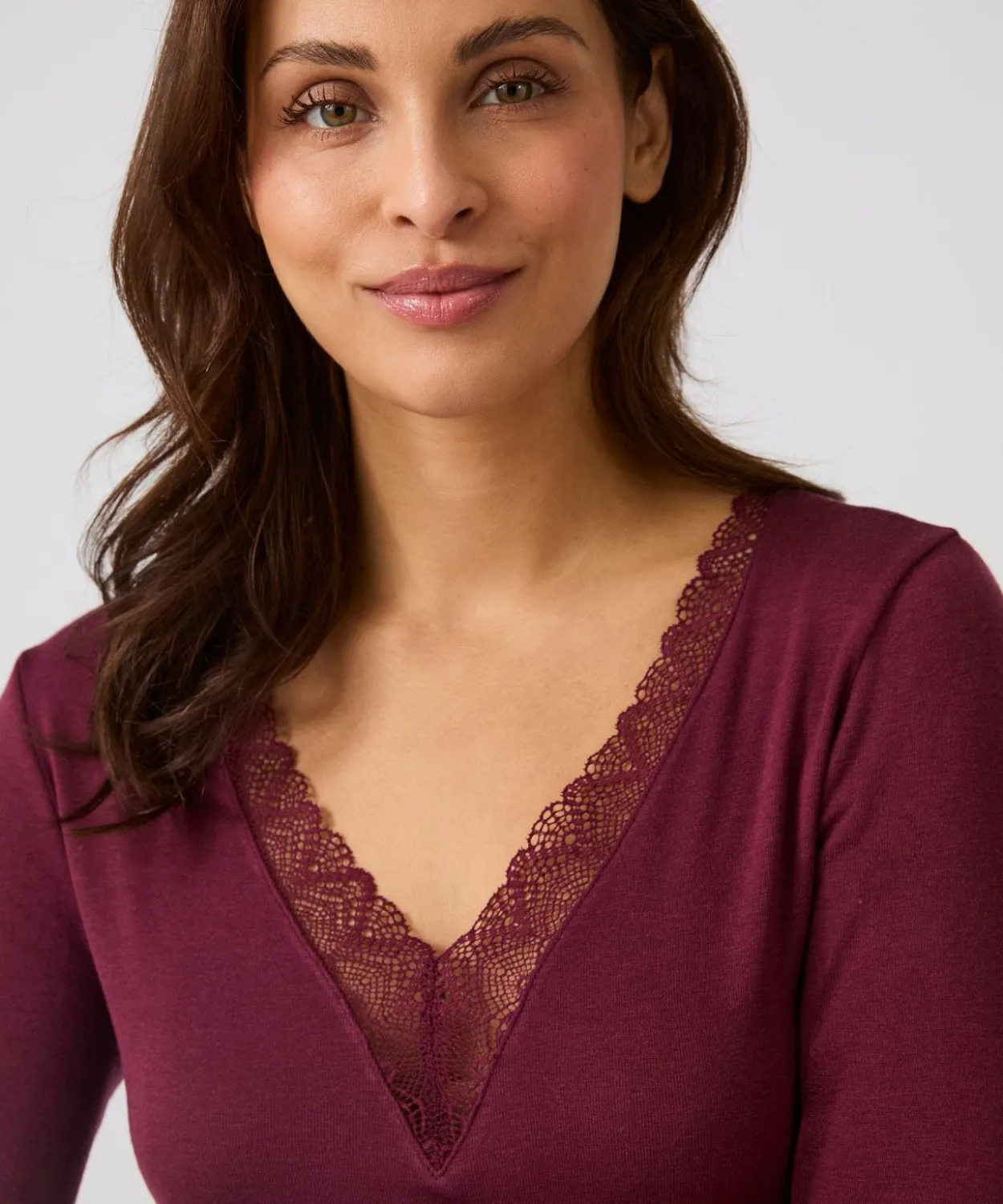 T-shirt dentelle manches longues Thermolactyl Sensitive